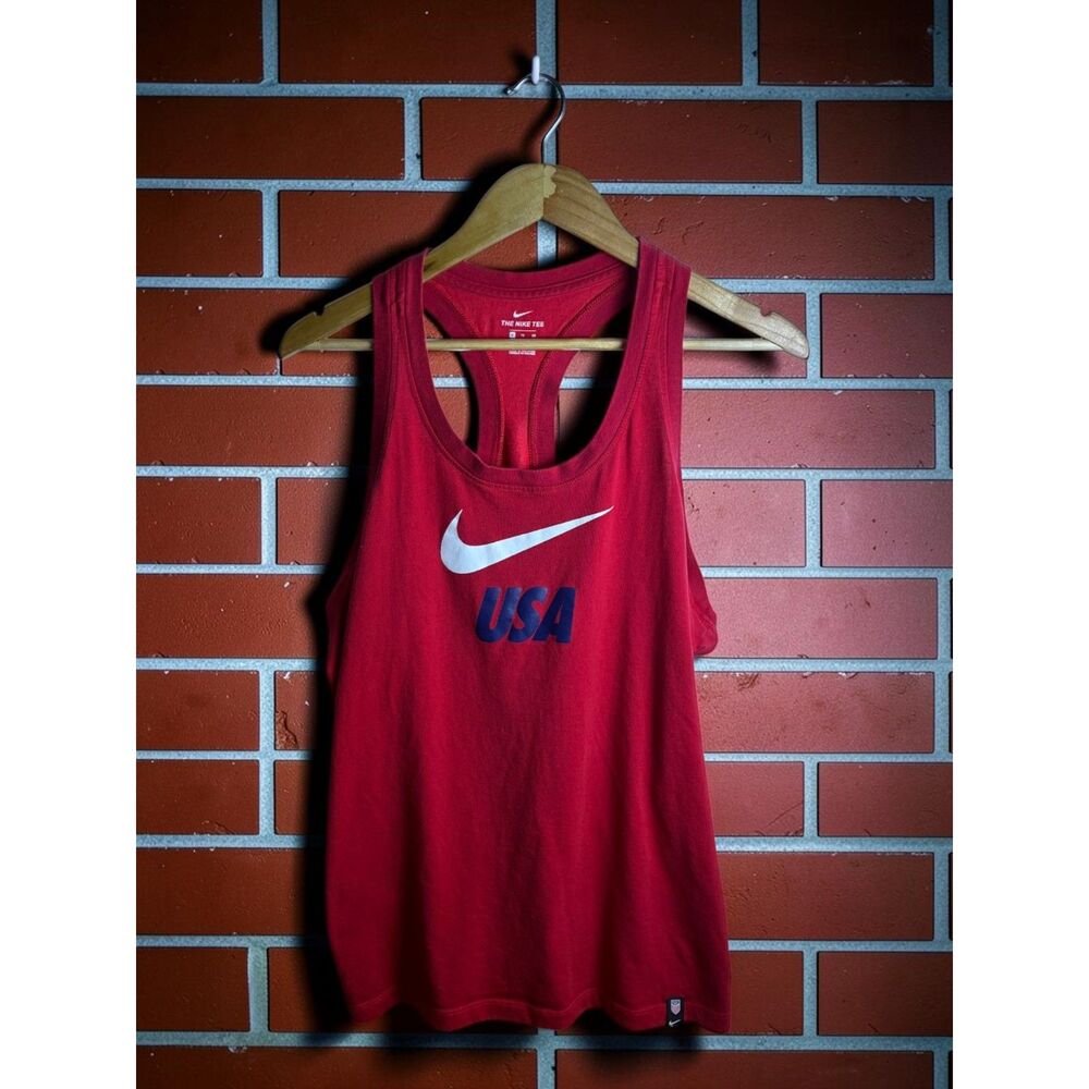 Nike USA Women's Dri Fit Racerback Athletic Tank Top Red Size XL